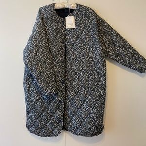 NWT Floral print quilted liner coat